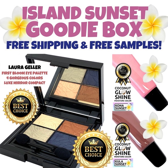 GOODIE BOX  Laura Geller First Bloom Eye Shadow Quad 2X Coconut Glow Shine Color - Picture 1 of 12